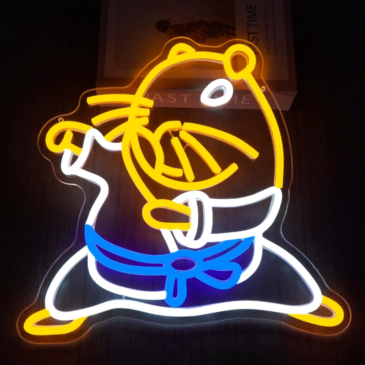 Capybara karate neon sign USB dimmable LED wall light