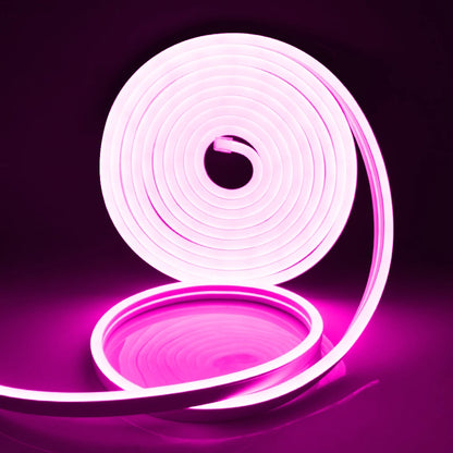Blue LED neon strip light installation