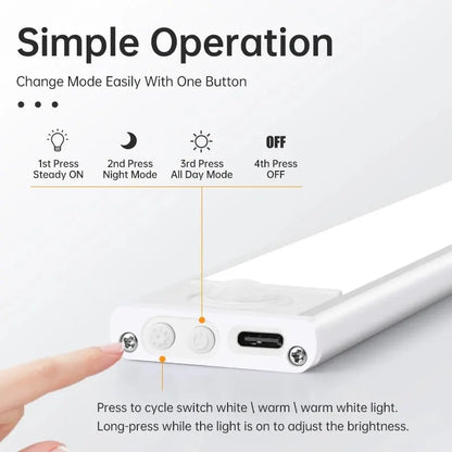 Motion activated LED light with USB rechargeable battery included