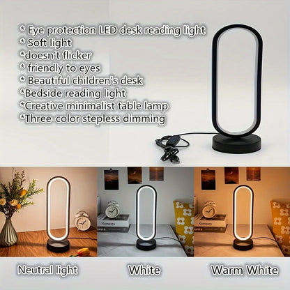 LED night light showing 10 brightness levels touch controls, USB powered desk lamp for bedroom living room