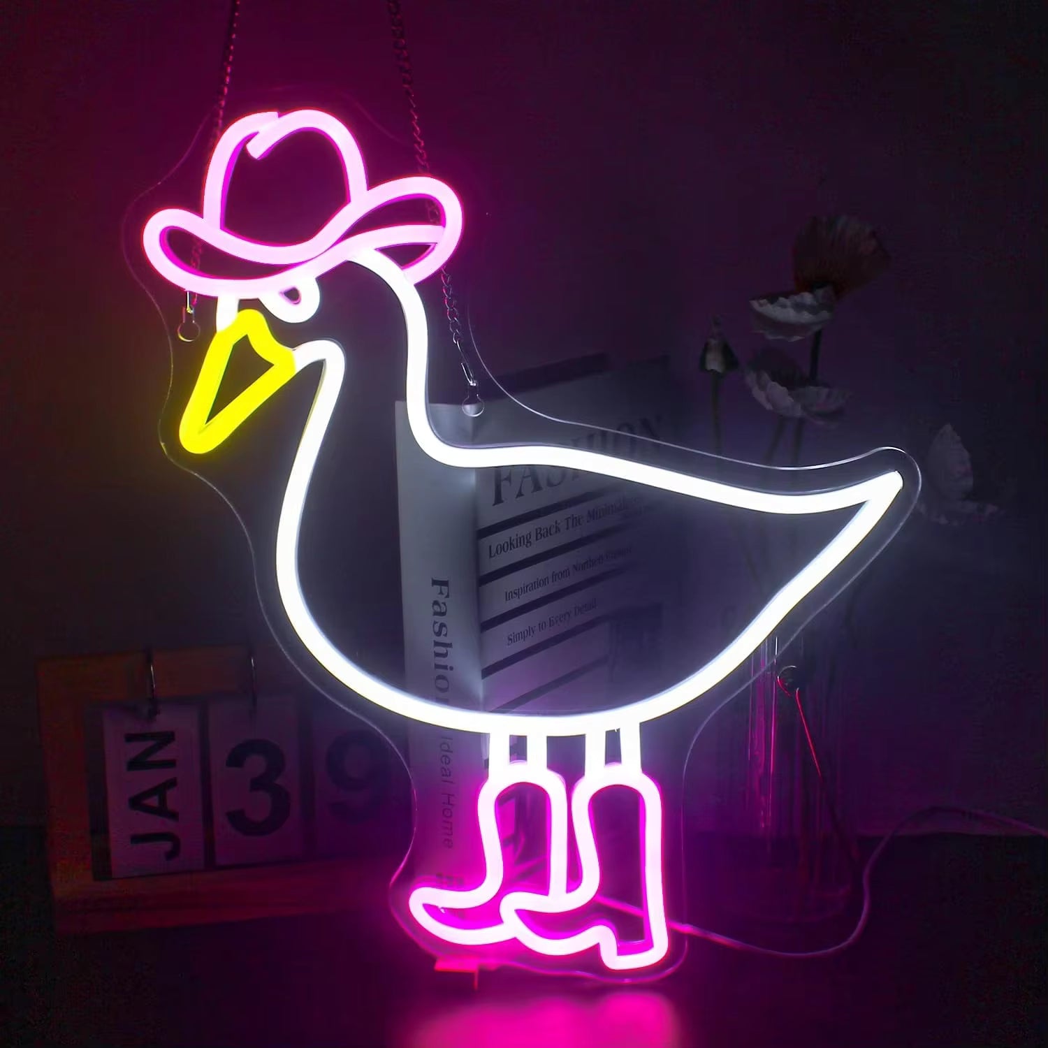 Western duck neon sign home bar wall decor