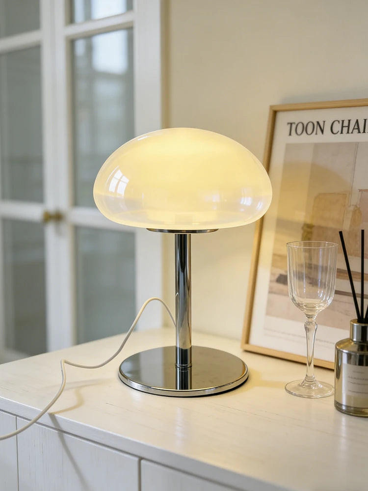 Hand formed glass cloud lamp texture detail