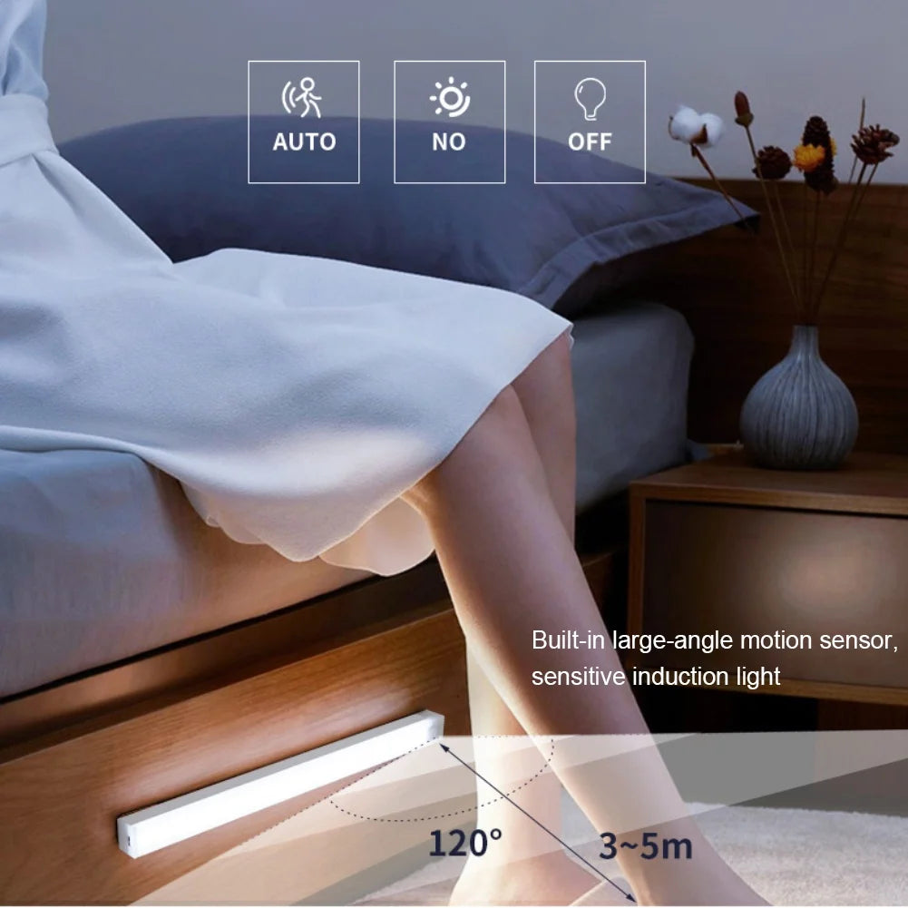 Wireless motion activated LED light comparison showing different installation sizes