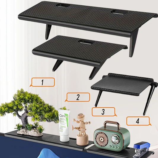 Plastic screen top shelf and phone stand