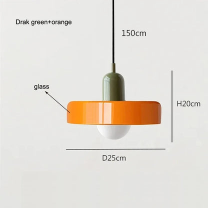 Hand-blown glass pendant light retro warmth