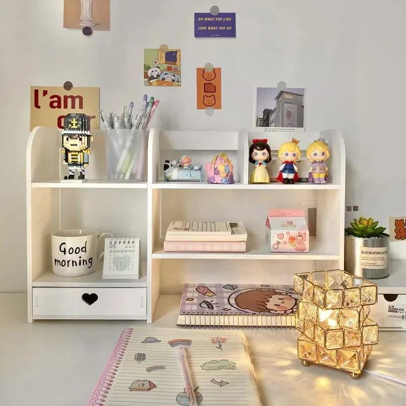 White 2 tier desk shelf