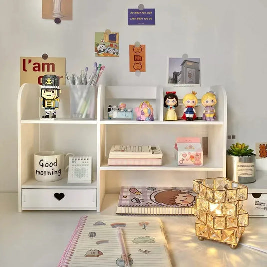 White 2 tier desk shelf