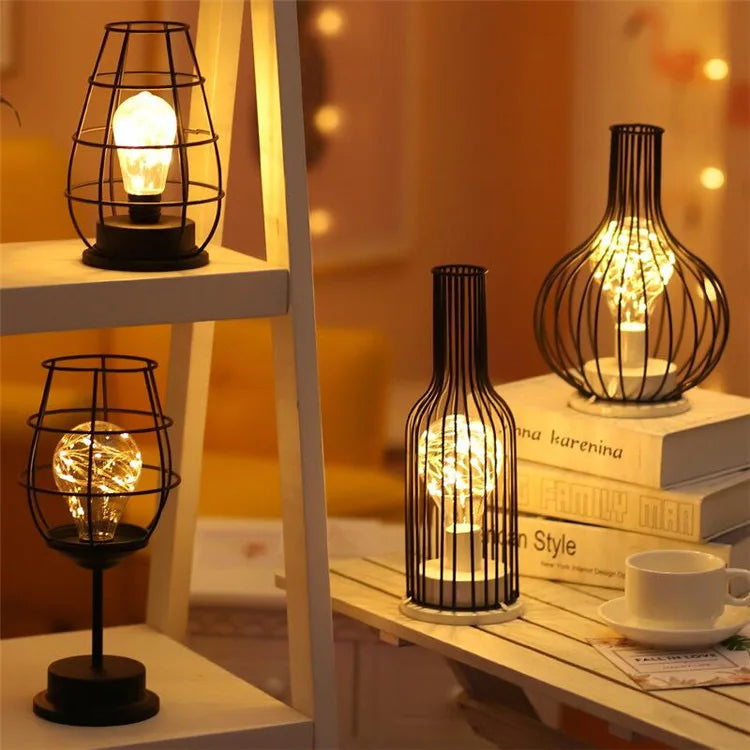Decorative cage light wine glass design