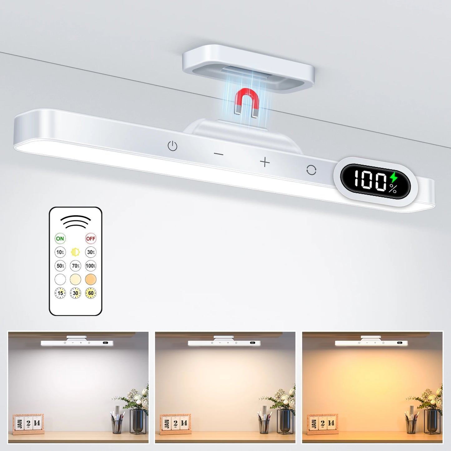 Dimmable LED mirror light 120 LEDs rechargeable