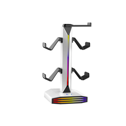 RGB lit controller stand with a headphone rest, view 8