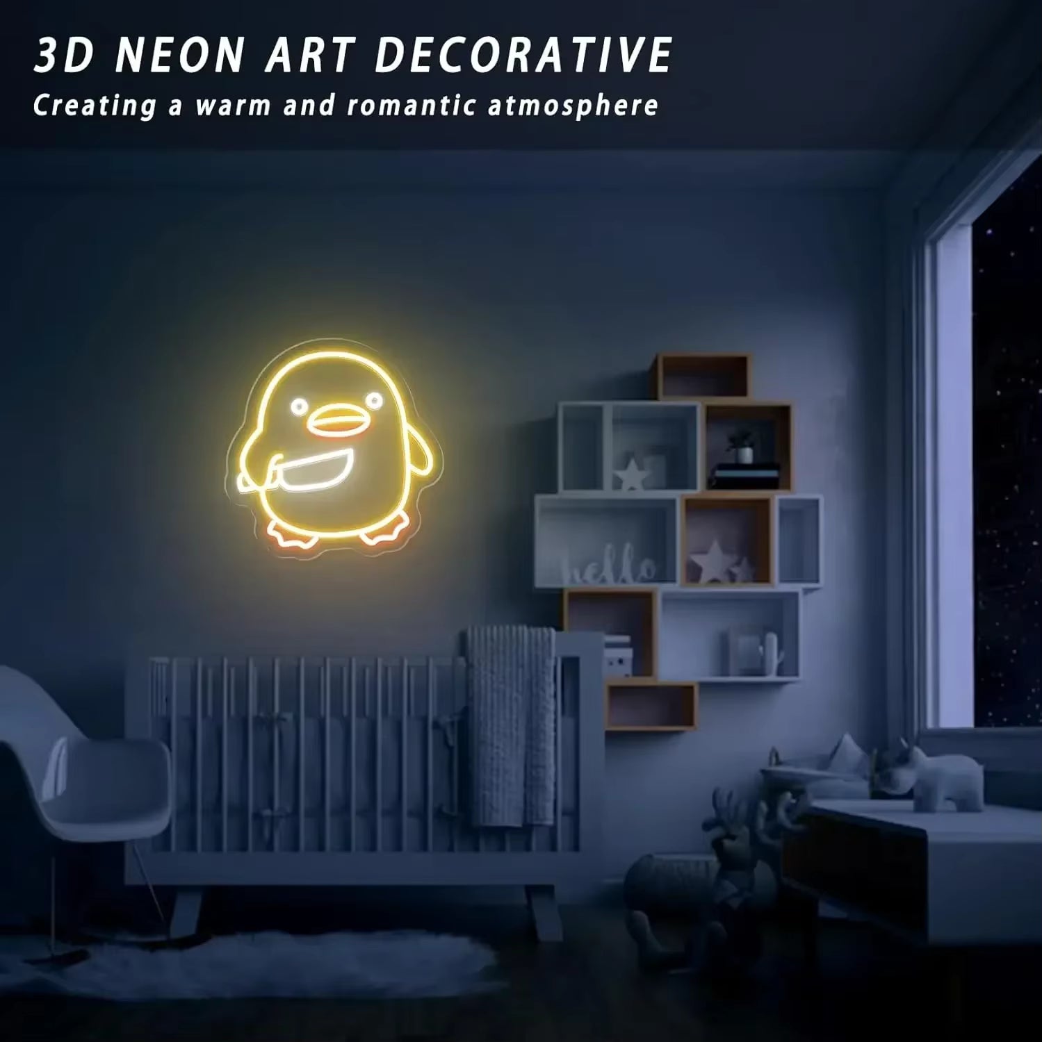Duck knife LED neon light wall art