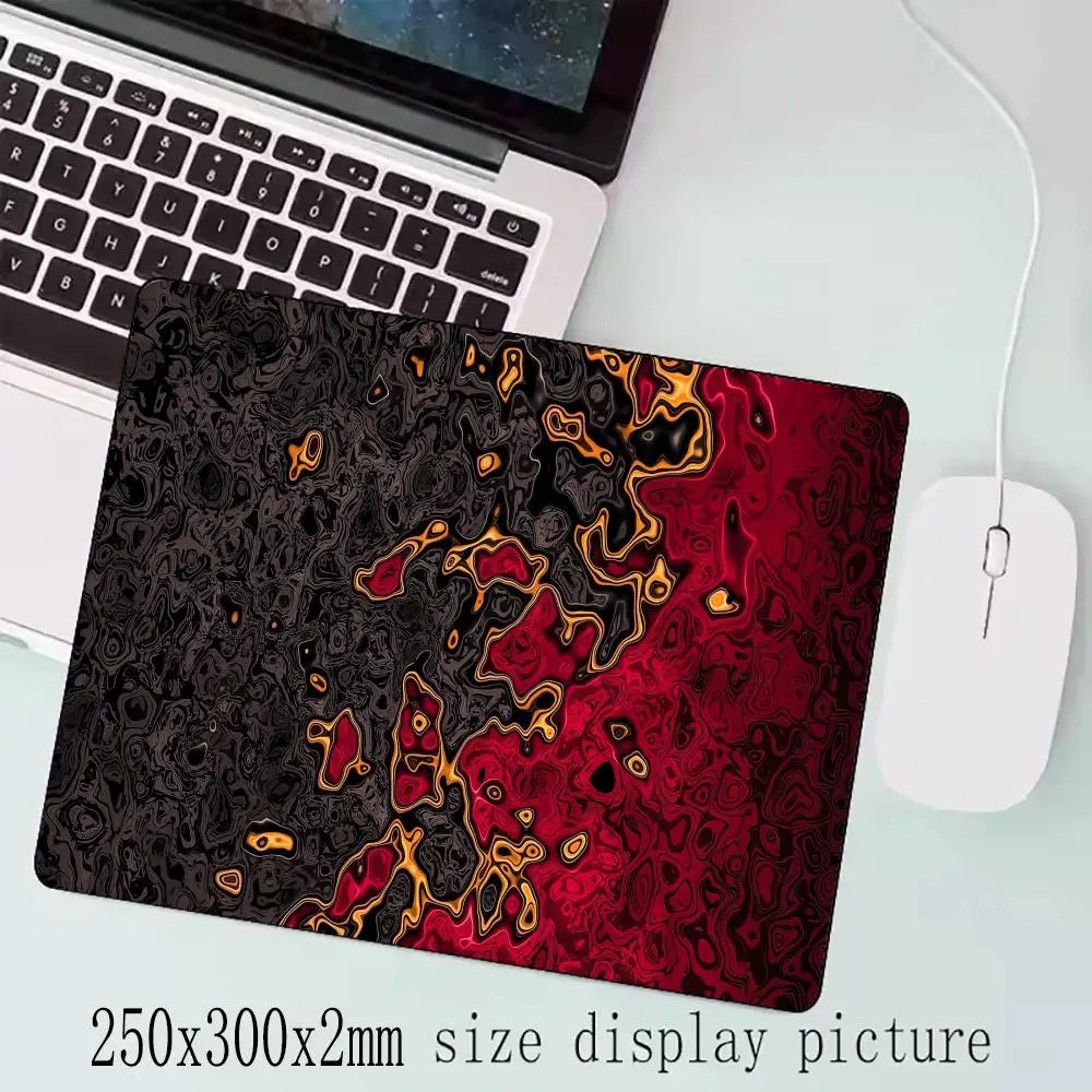 Black XXL desk mat with a wave print, view 2