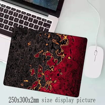 Black XXL desk mat with a wave print, view 2