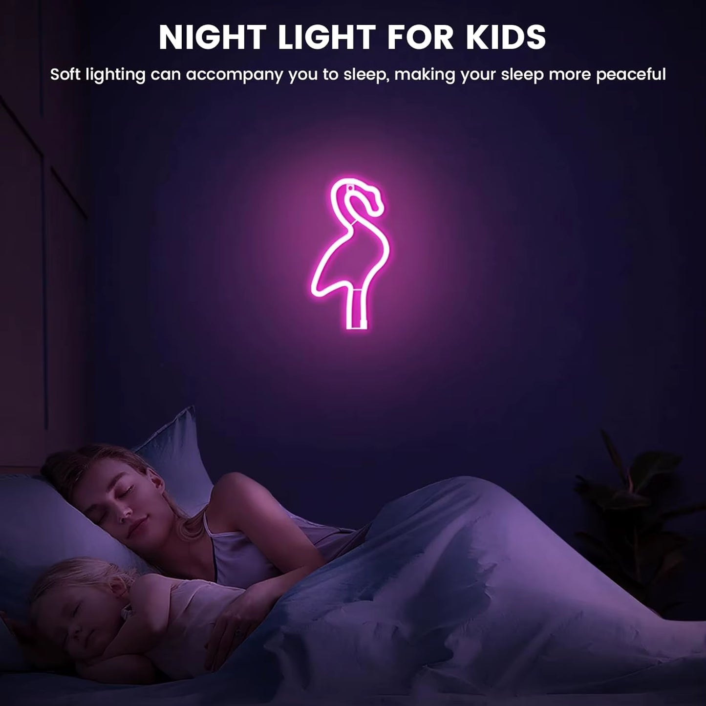 Pink flamingo neon wall light party decoration