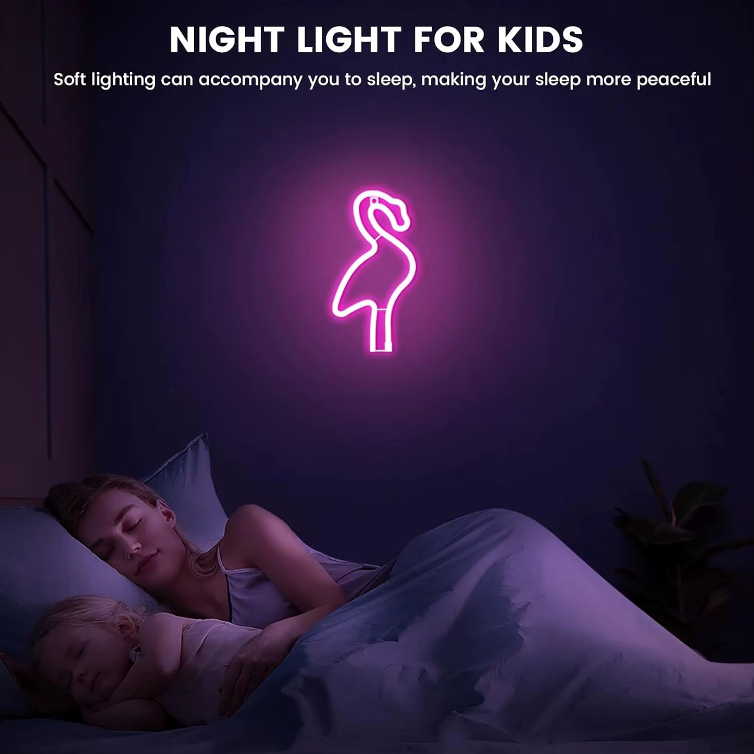 Pink flamingo neon wall light party decoration