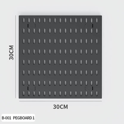Black gaming pegboard wall organiser with holders, view 11