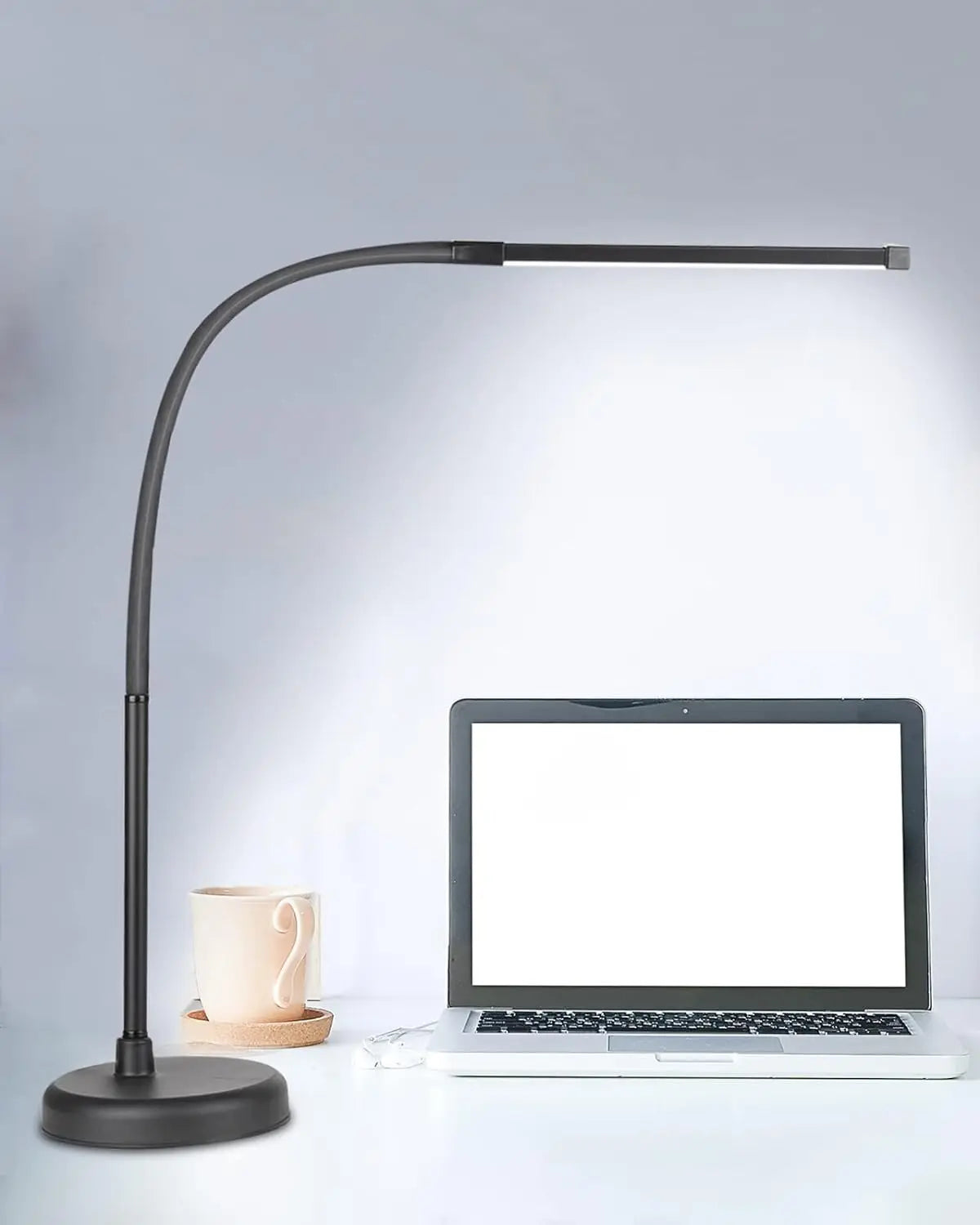 Swing arm LED desk lamp flexible gooseneck task light