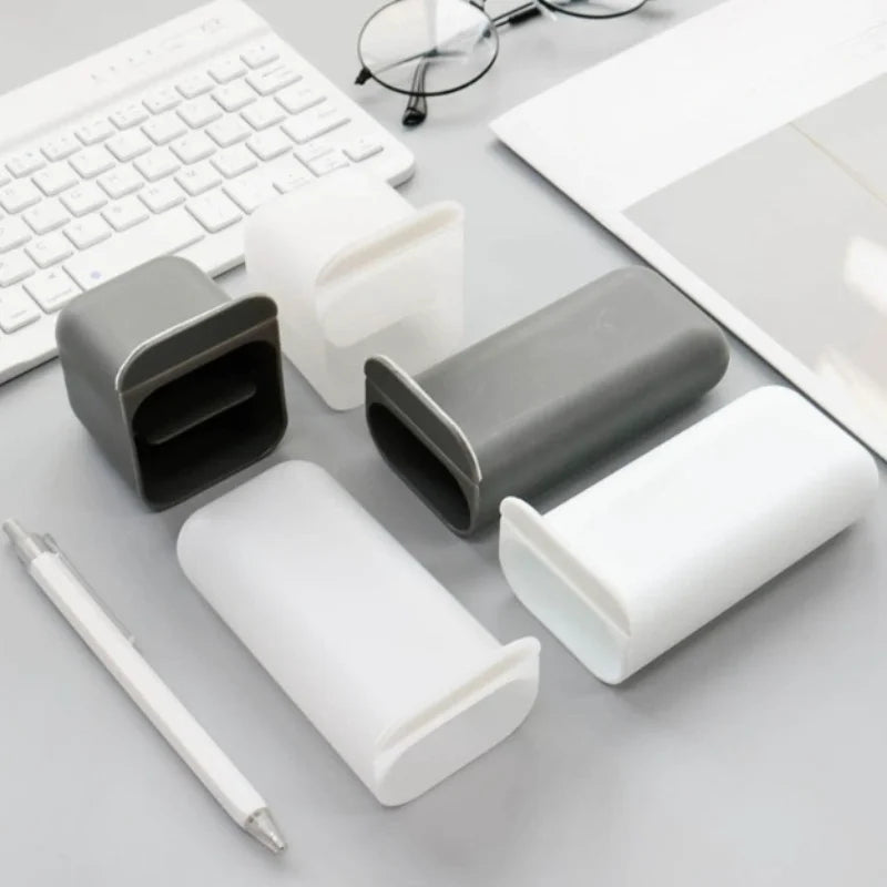 Adhesive stick on pen holder tube in grey or white, view 9
