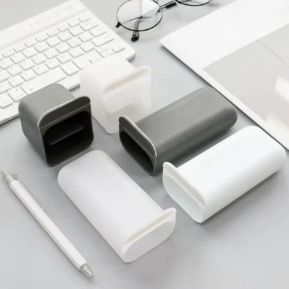 Adhesive stick on pen holder tube in grey or white, view 9