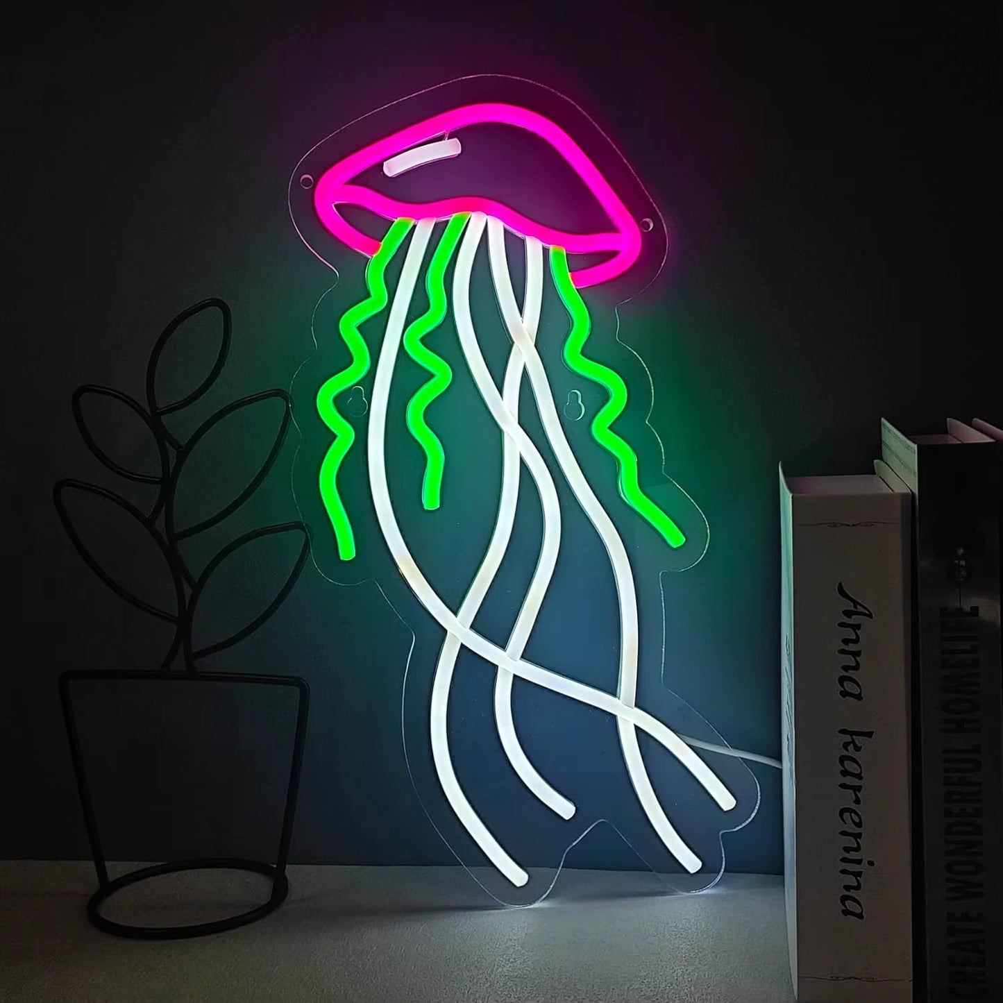 Jellyfish neon sign USB powered dimmable LED light