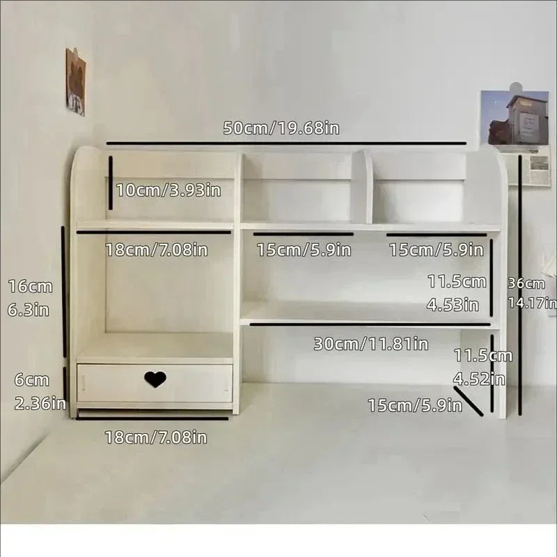 White 2 tier desk shelf, view 7