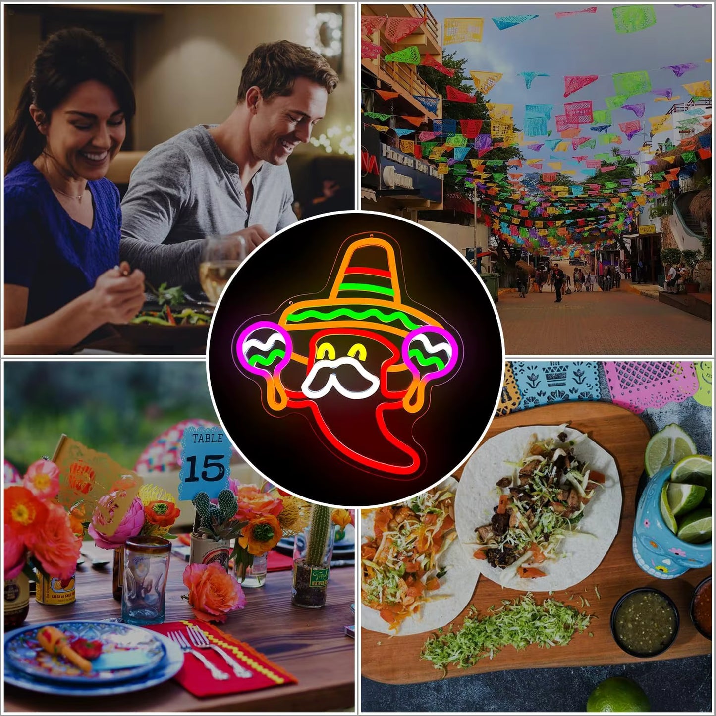 Sombrero chilli neon light party decoration gift