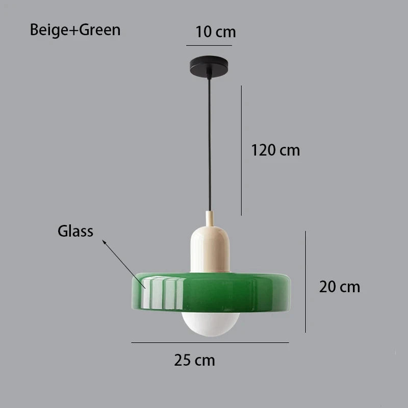 Retro pendant light hand-blown glass craftsman