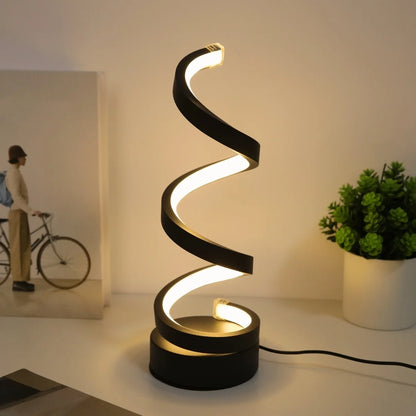 Creative spiral LED lamp installation setup