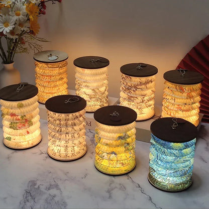 Foldable lantern collapsed flat for packing