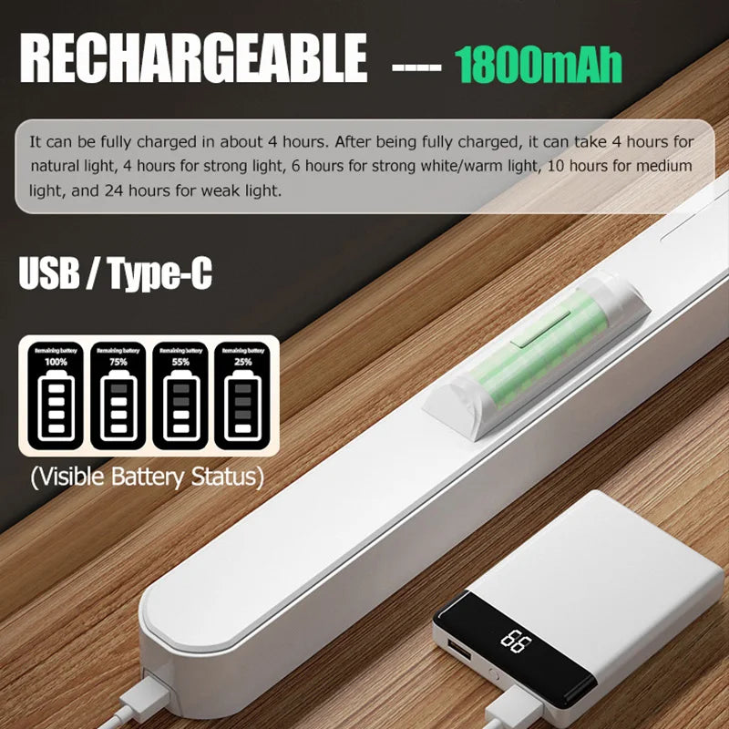 Rechargeable desk lamp with touch control and dimming
