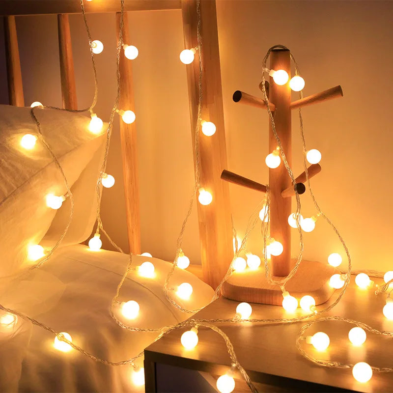 Ball LED string lights waterproof USB battery fairy lights