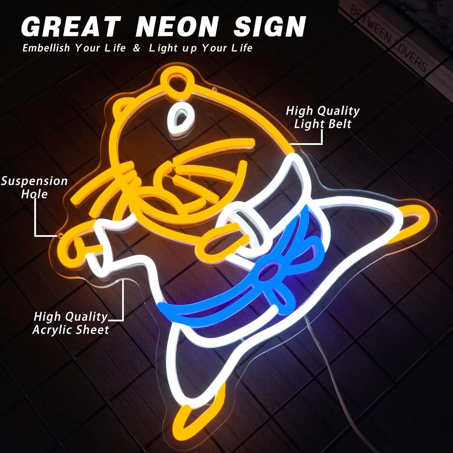 Funny capybara LED neon light for gaming room decor