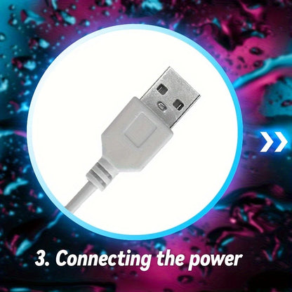 USB cable with power plug on a colorful abstract background
