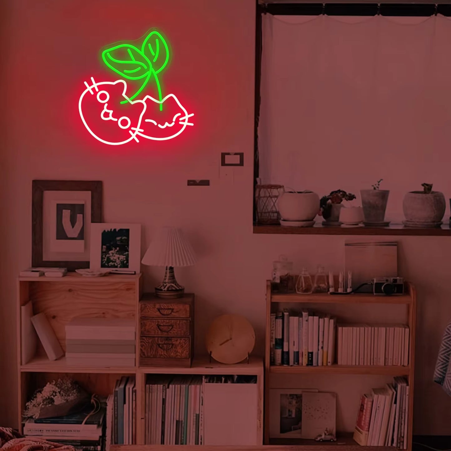 Fruit cat neon sign for bar wall decor