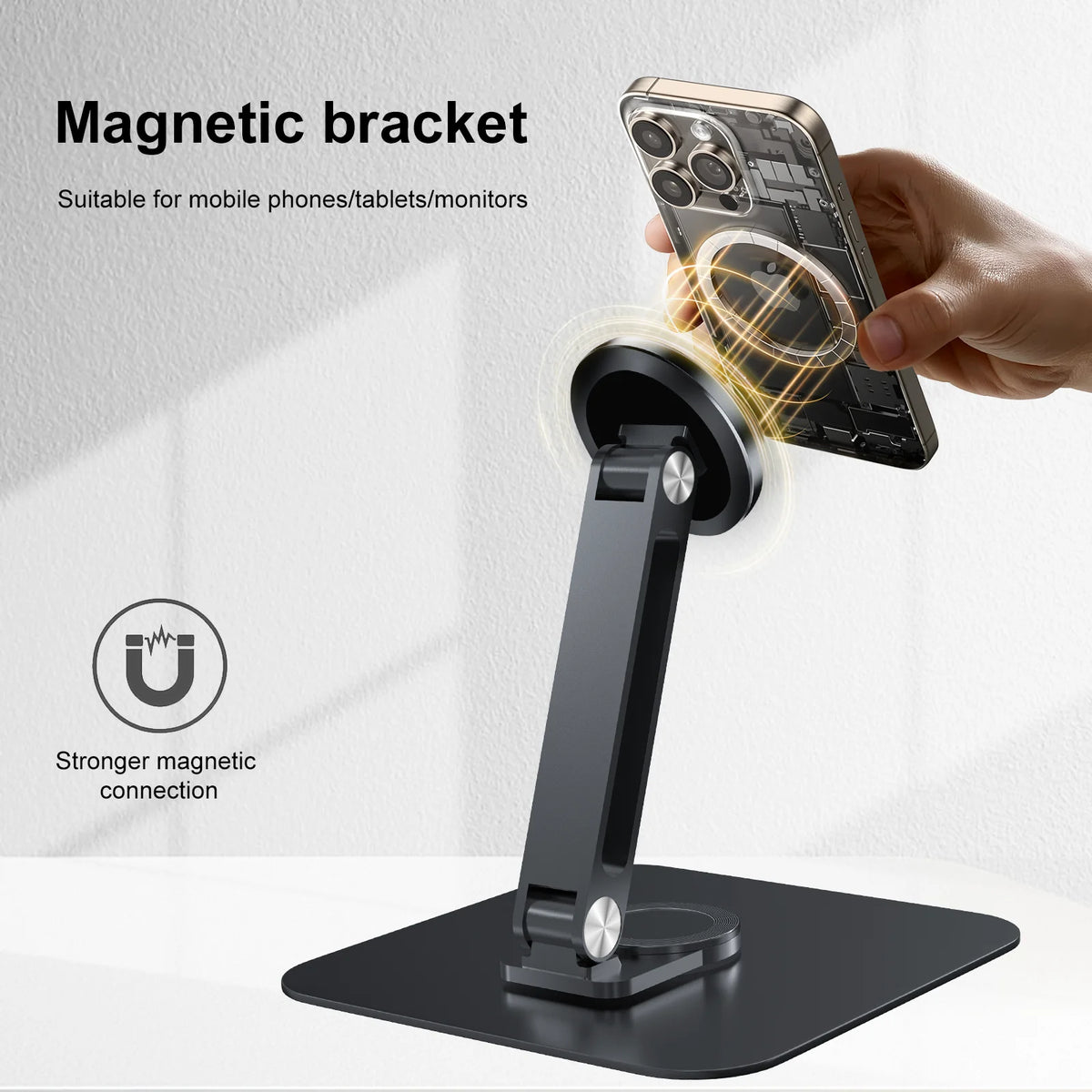 Aluminium portable monitor stand with rotating base, view 5