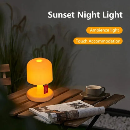 Sunset LED night light glowing with warm ambient light, perfect for desk and bedside tables