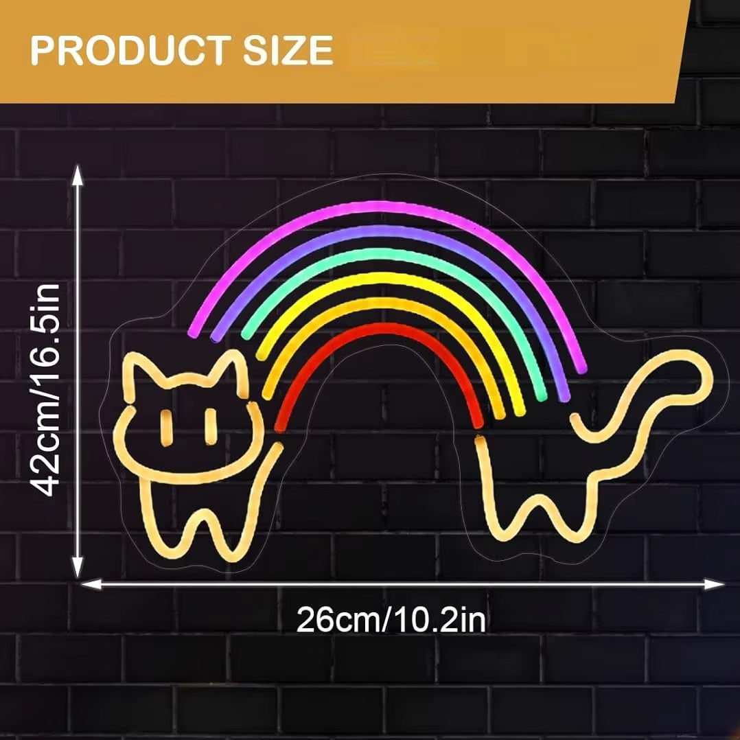 Cat neon sign birthday gift for girls
