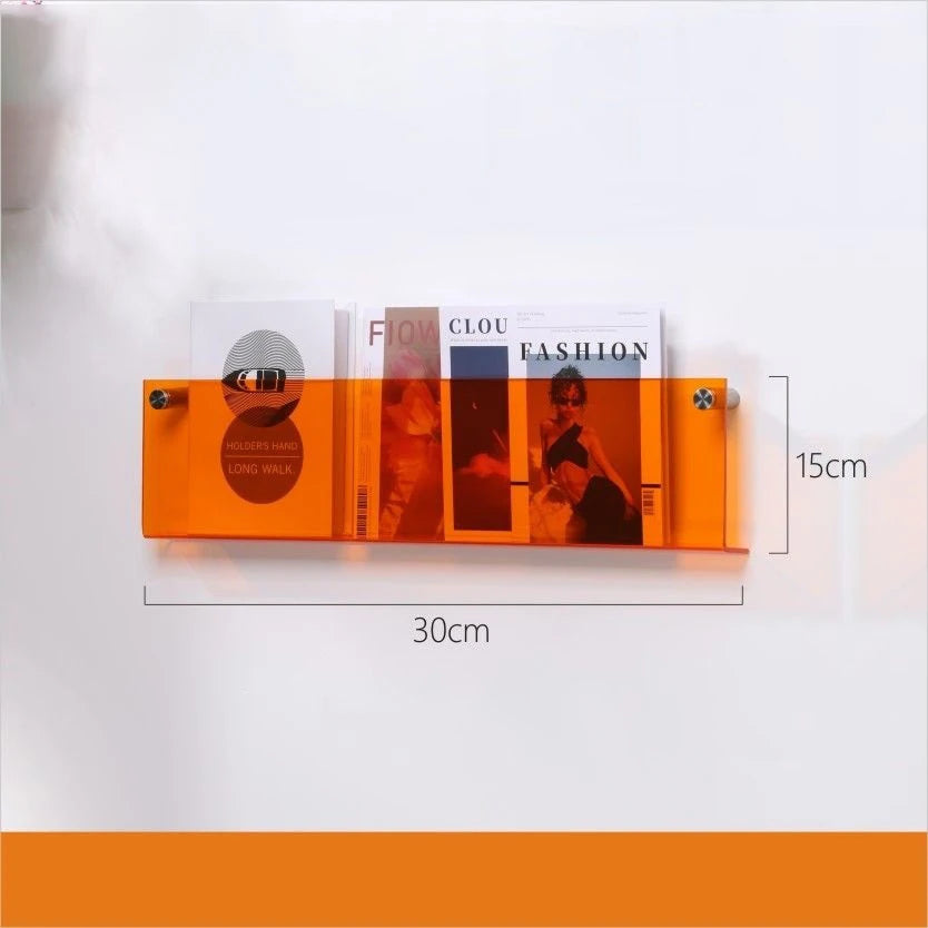Professional acrylic brochure holder in retail shop