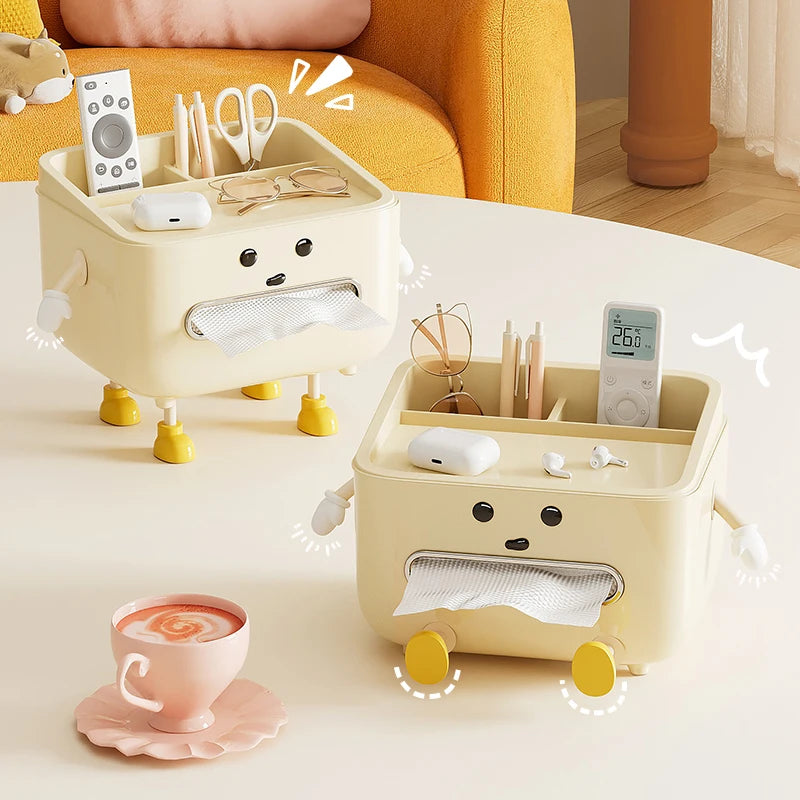 White cosmetic organiser with the labelling stickers
