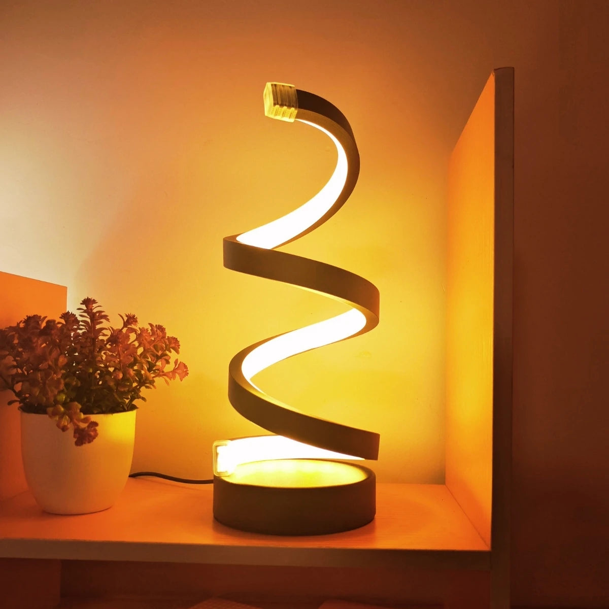 Spiral table lamp modern creative LED light