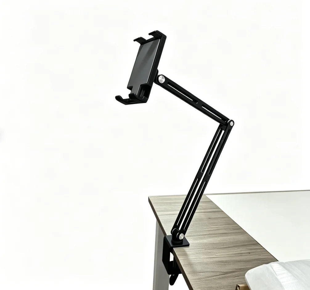 Aluminium tablet desk mount with rotating clamp arm, view 9