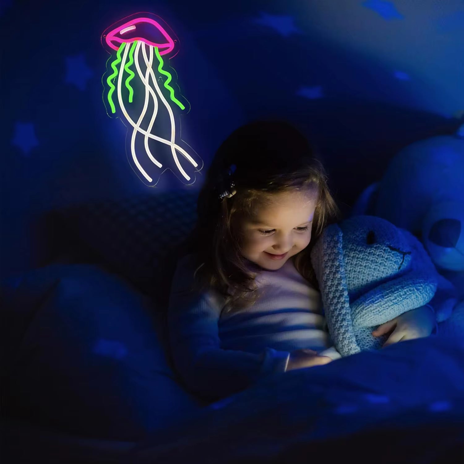 Jellyfish neon sign ocean lover gift decor