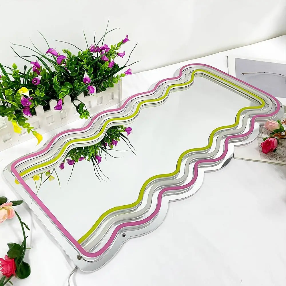 45x22cm neon mirror LED light installation