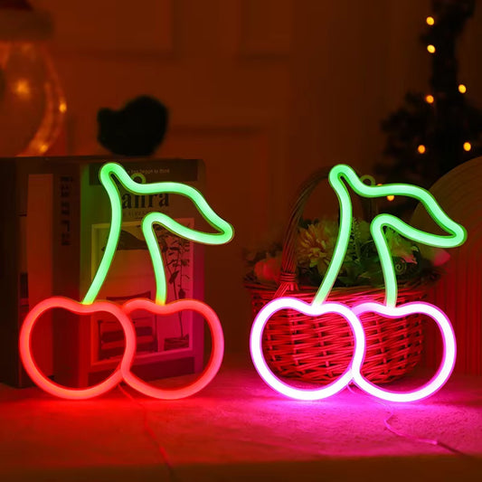 Cherry neon sign waterproof LED fruit wall decor