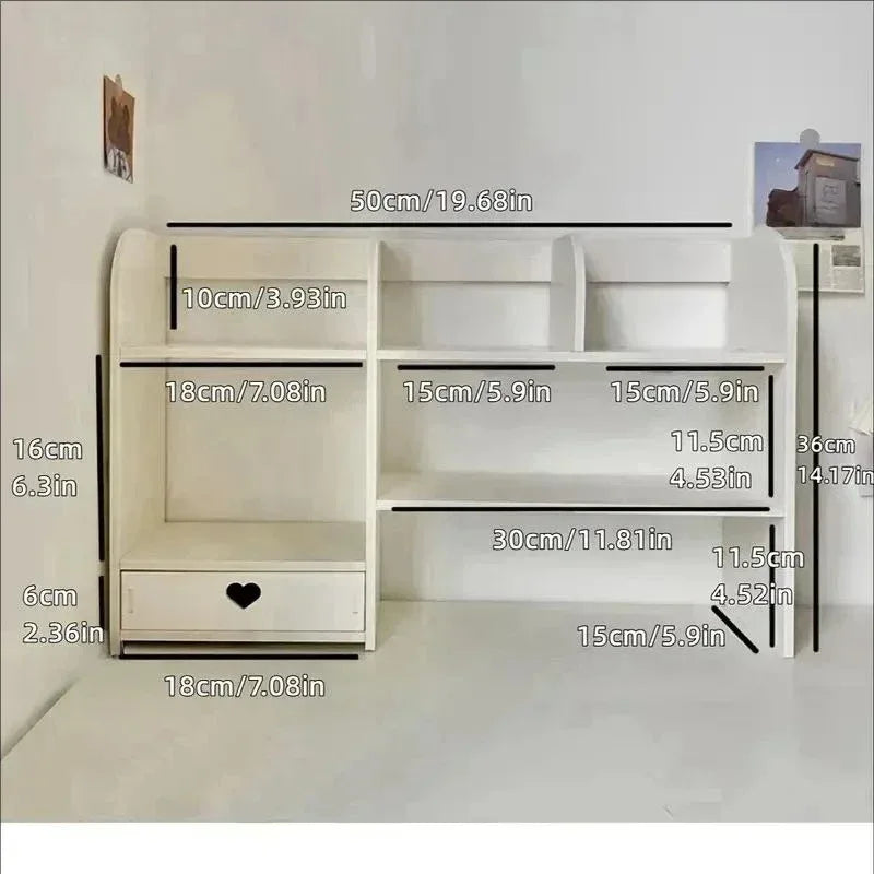 White 2 tier desk shelf, view 5