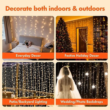 Fairy curtain lights window display decoration
