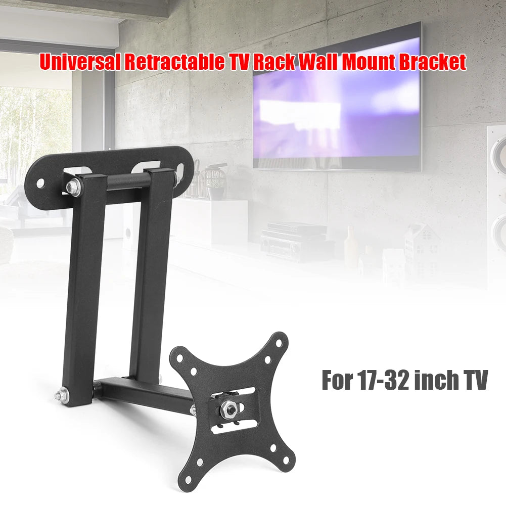 Black retractable TV wall mount bracket, view 2