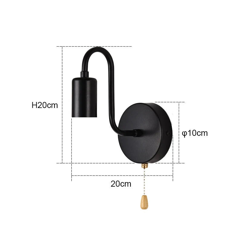 Industrial wall lamp dimensions and mounting plate