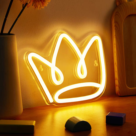 Crown neon sign USB powered 3D LED light
