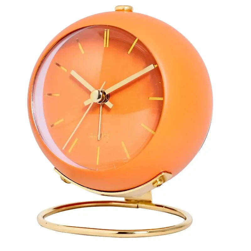 Small metal desk alarm clock with luminous hands, view 11